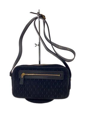 Saint Laurent Monogram All Over Shoulder Bag Suede Black